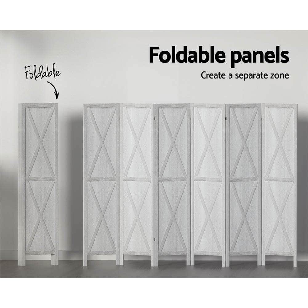Room Divider Screen Privacy Wood Dividers Stand 6 Panel White