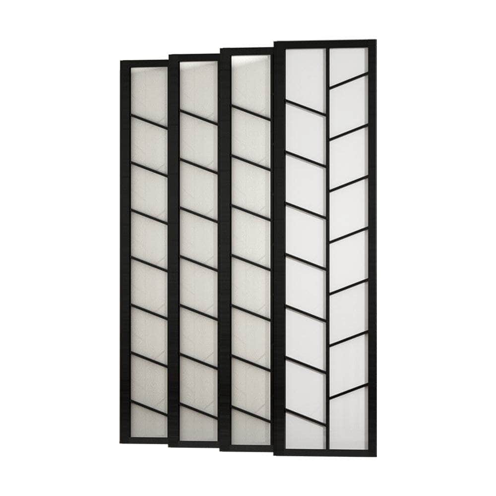 Room Divider Screen Privacy Wood Dividers Stand 8 Panel Archer Black