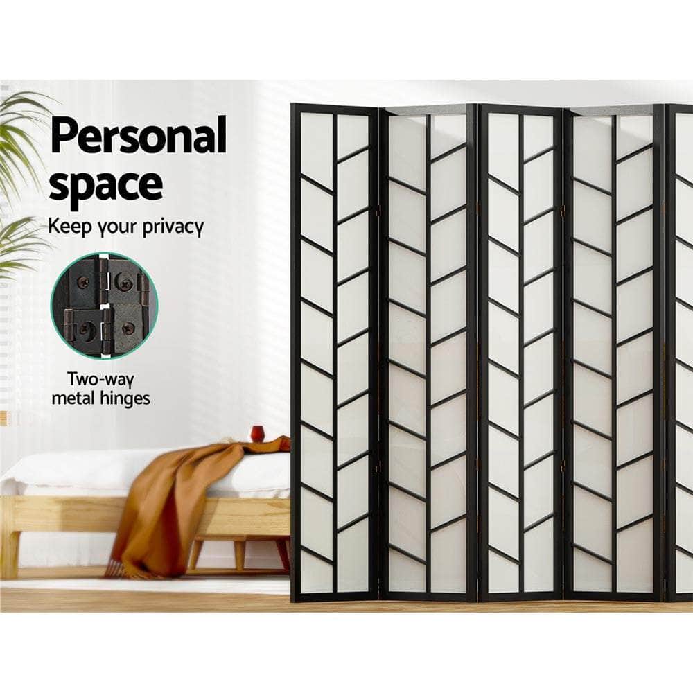 Room Divider Screen Privacy Wood Dividers Stand 8 Panel Archer Black