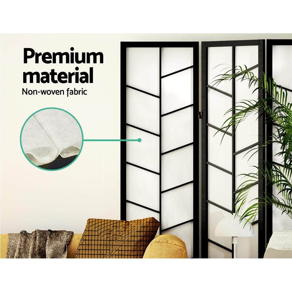 Room Divider Screen Privacy Wood Dividers Stand 8 Panel Archer Black