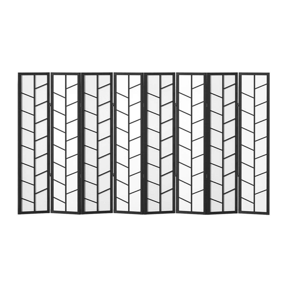 Room Divider Screen Privacy Wood Dividers Stand 8 Panel Archer Black