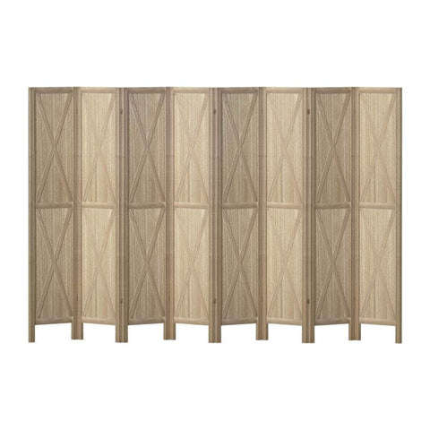 Room Divider Screen Privacy Wood Dividers Stand 8 Panel Brown
