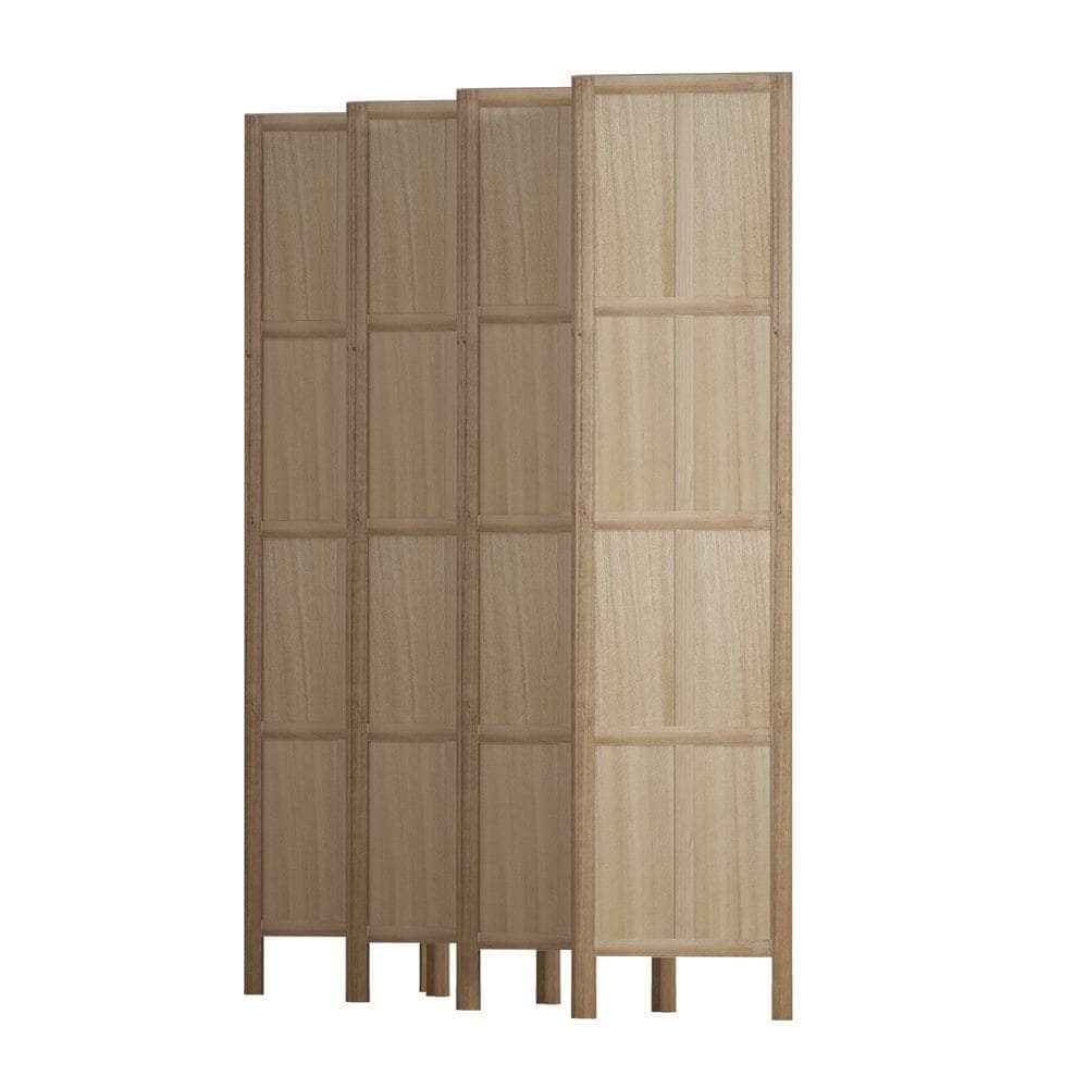 Room Divider Screen Privacy Wood Dividers Stand 8 Panel Brown