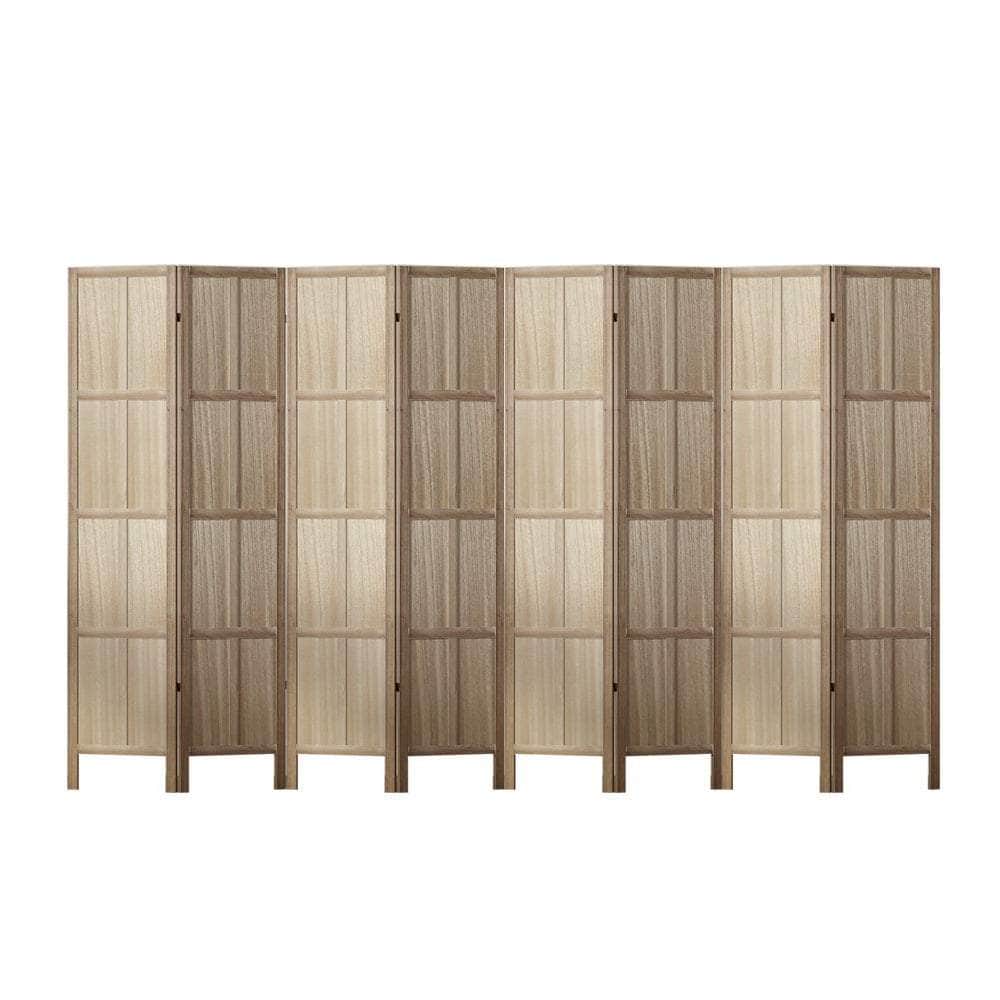 Room Divider Screen Privacy Wood Dividers Stand 8 Panel Brown