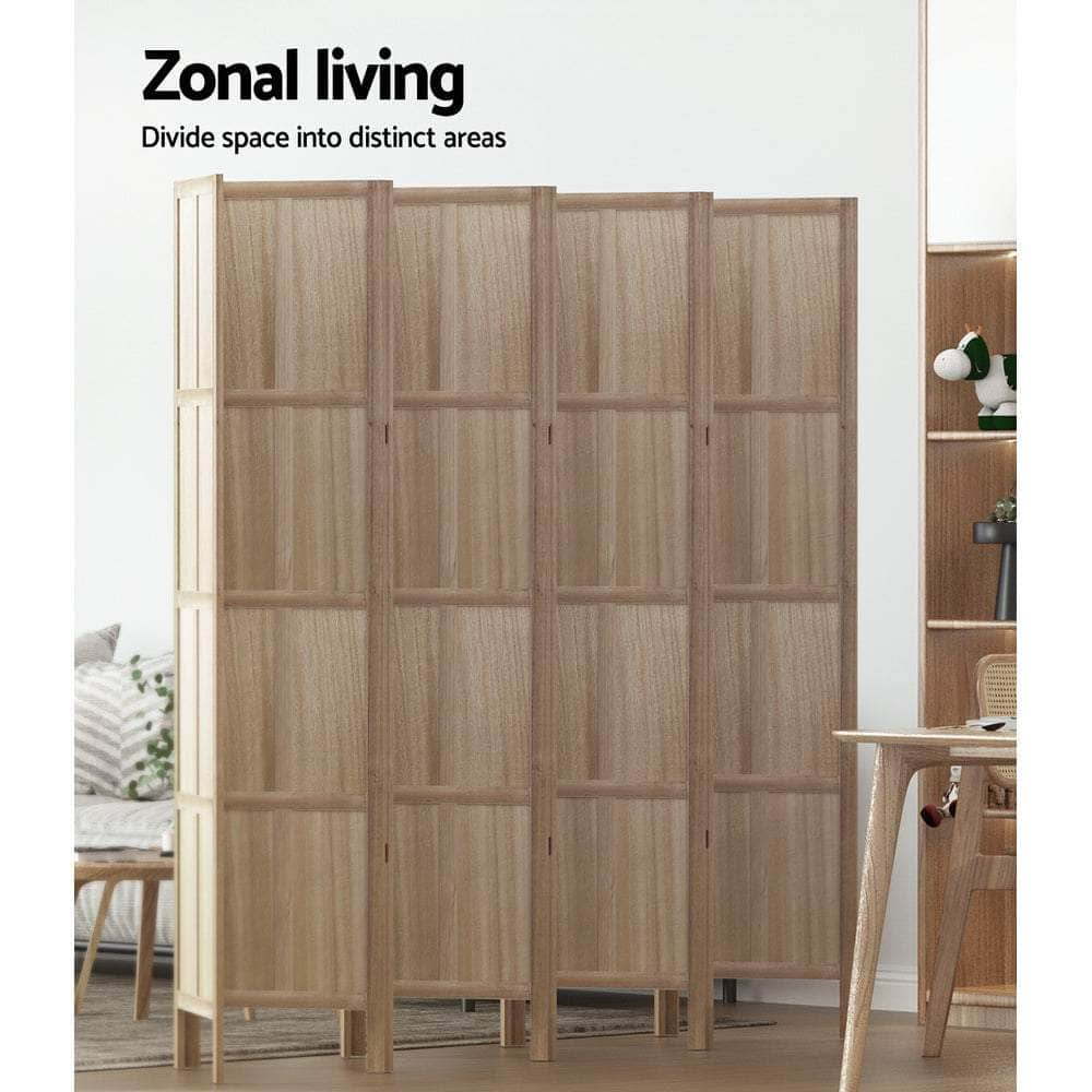 Room Divider Screen Privacy Wood Dividers Stand 8 Panel Brown