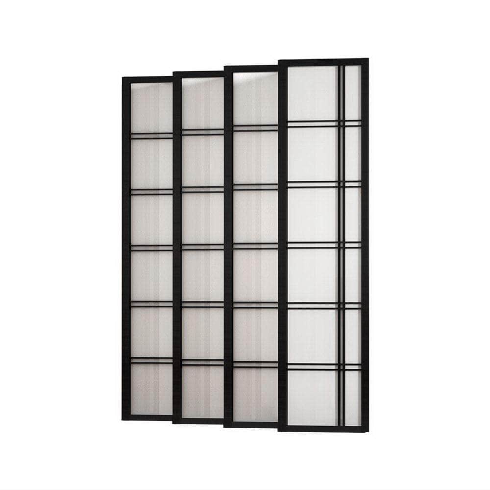 Room Divider Screen Privacy Wood Dividers Stand 8 Panel Nova Black