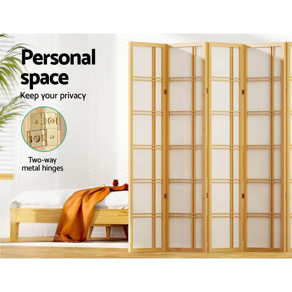 Room Divider Screen Privacy Wood Dividers Stand 8 Panel Nova Natural