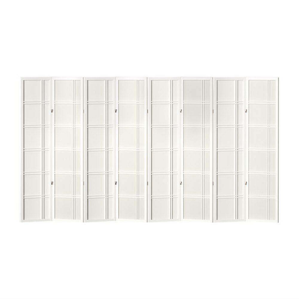 Room Divider Screen Privacy Wood Dividers Stand 8 Panel Nova White