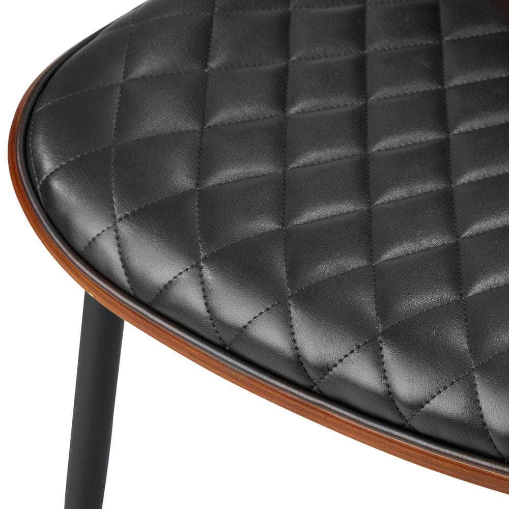Round Dining Table & 4PCS Dining Chairs PU Black