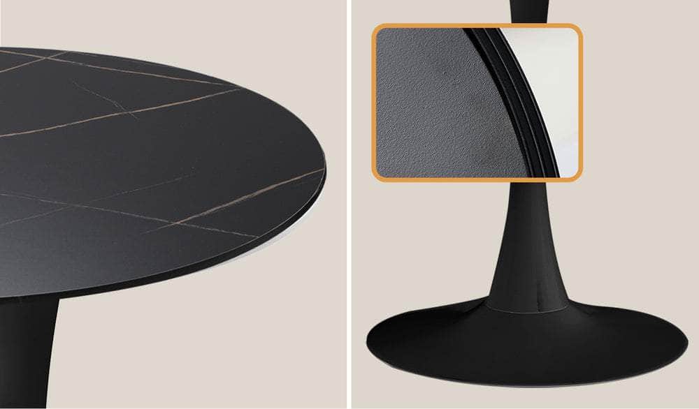 Round Dining Table with Dining Chairs PU Leather/Velvet