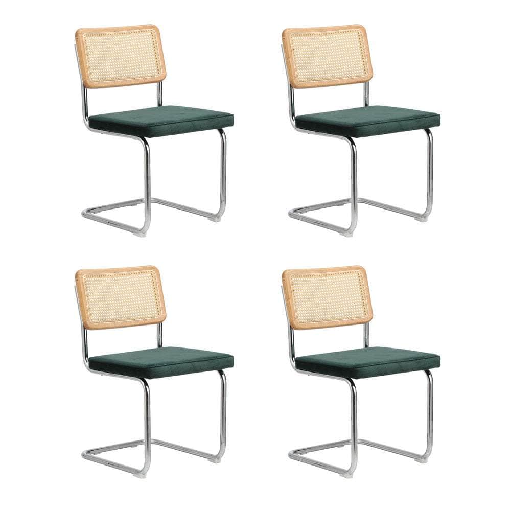 Round Dining Table with Dining Chairs PU Leather/Velvet
