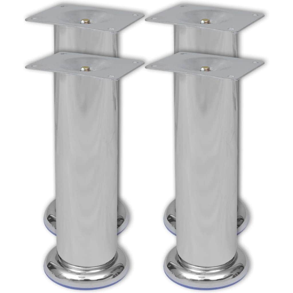 Round Sofa Legs 4 pcs Chrome 180 mm