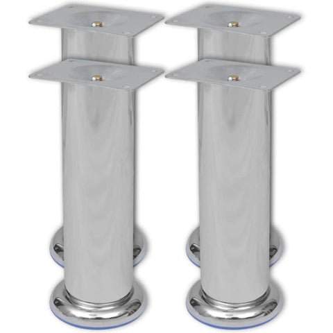 Round Sofa Legs 4 pcs Chrome 180 mm