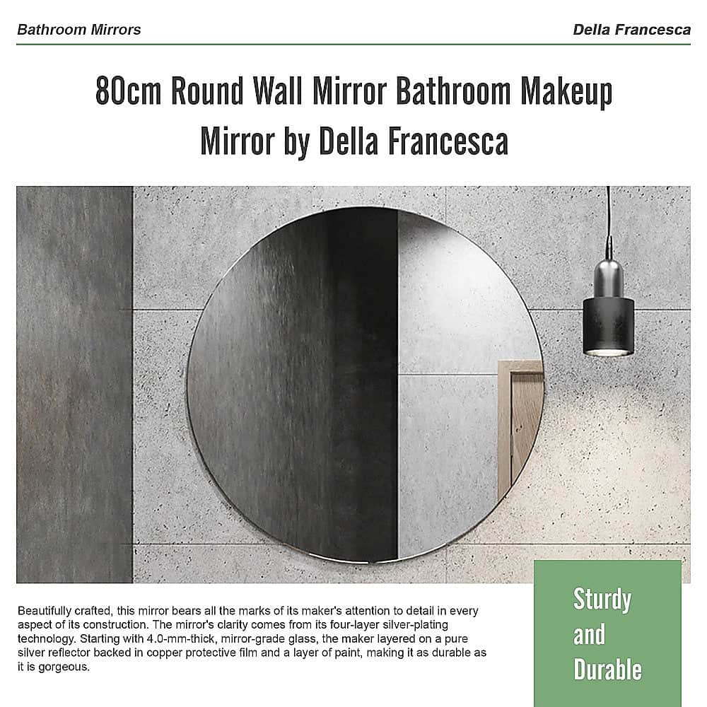 Round Wall Mirror Bathroom Makeup Mirror-80cm/90cm
