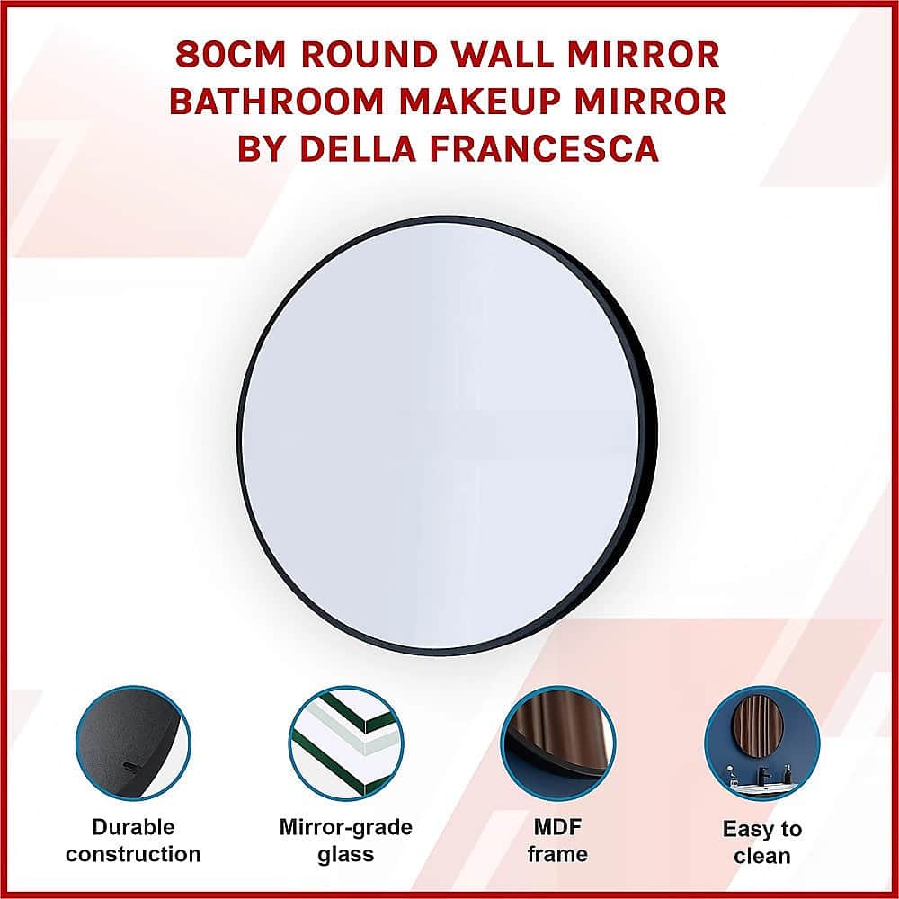 Round Wall Mirror Bathroom Makeup Mirror-80cm/90cm