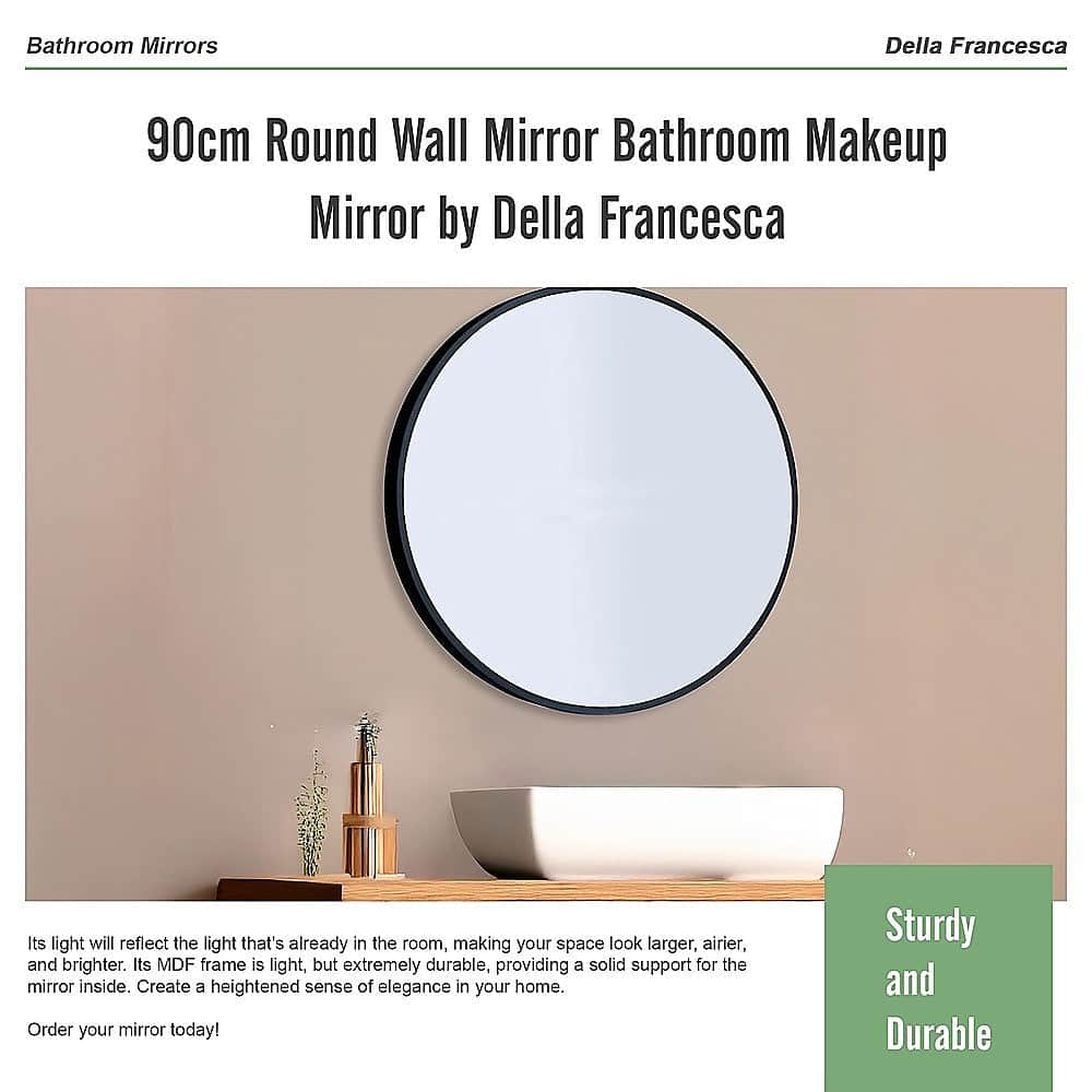Round Wall Mirror Bathroom Makeup Mirror-80cm/90cm