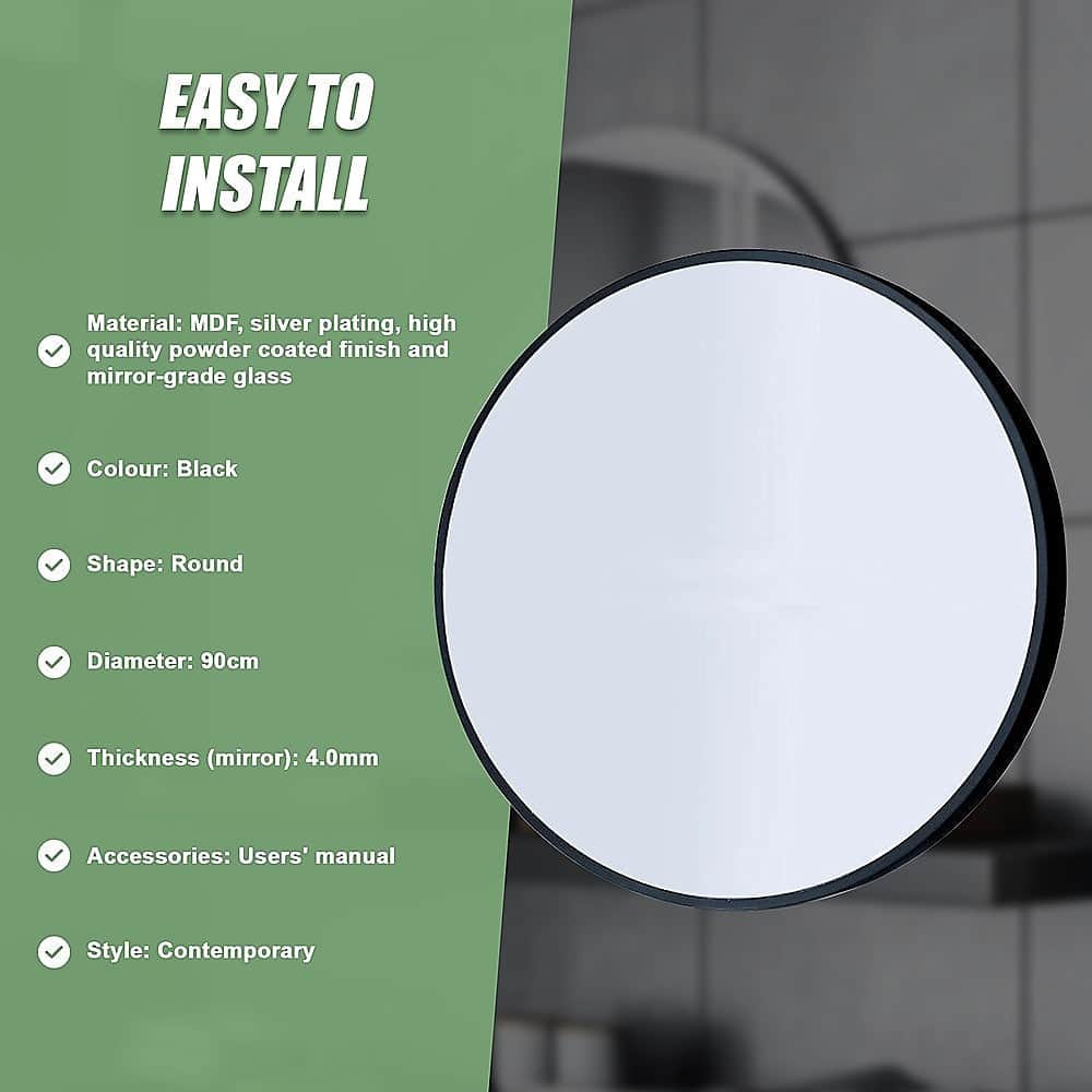 Round Wall Mirror Bathroom Makeup Mirror-80cm/90cm