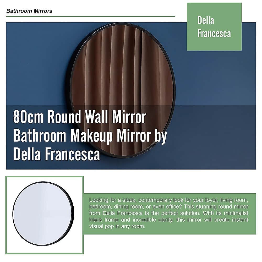 Round Wall Mirror Bathroom Makeup Mirror-80cm/90cm