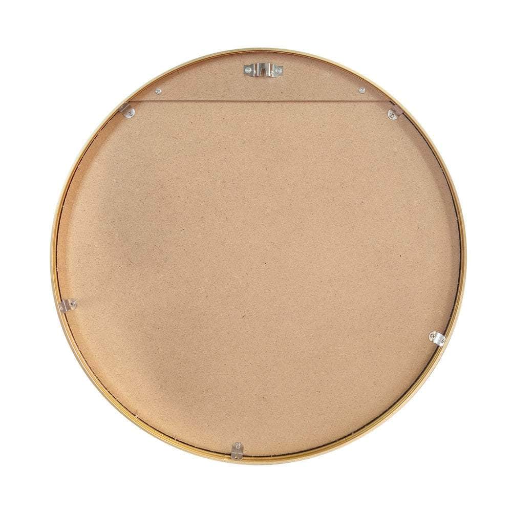 Round Wall Mirror Black & Gold Frame 80cm Modern Bathroom Bedroom Decor