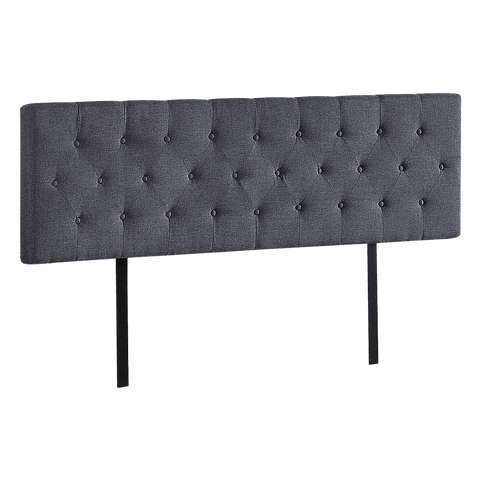 Royal Linen Fabric King Bed Deluxe Headboard - Grey