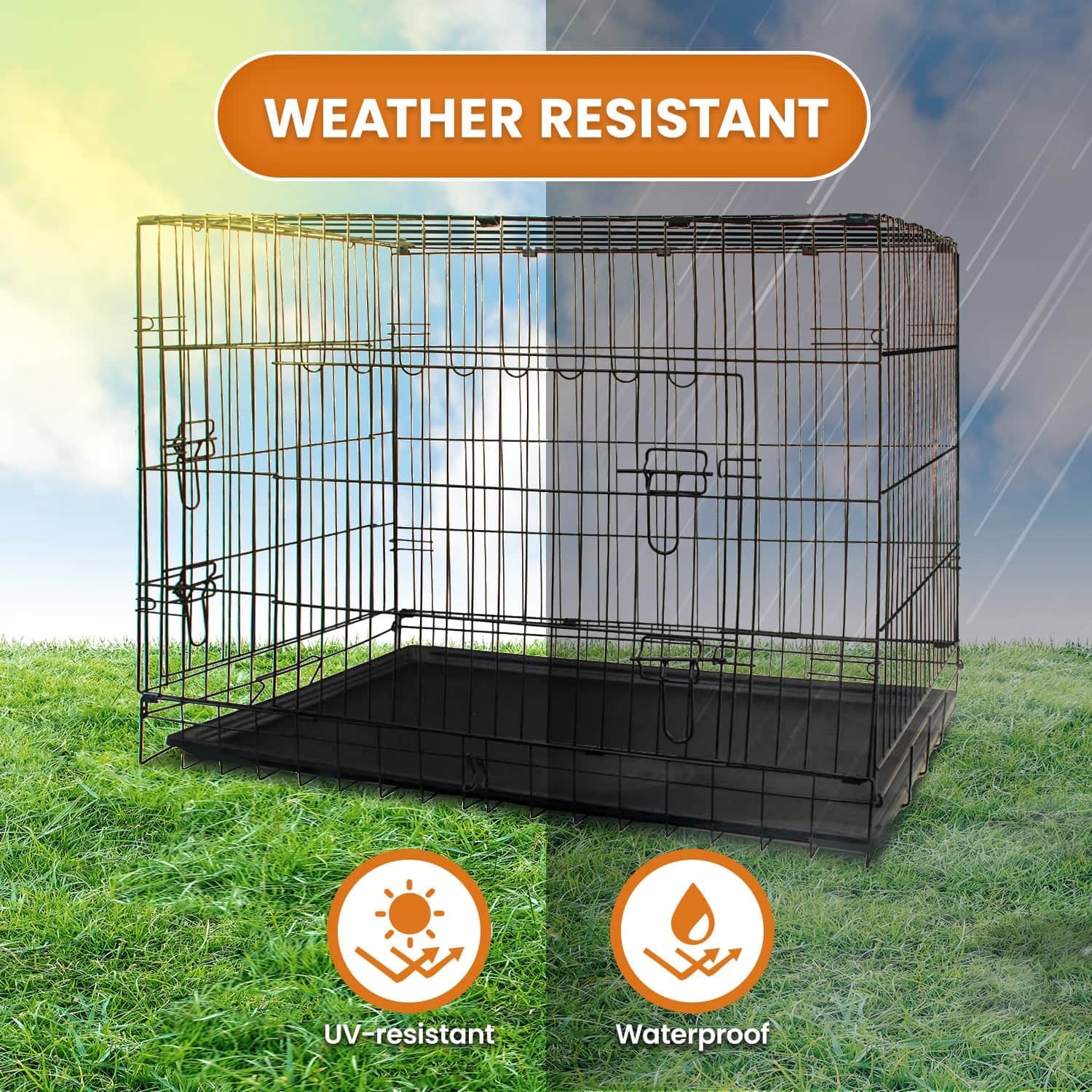 Royale 36in Foldable Pet Wire Dog Crate Medium Safe Portable Kennel