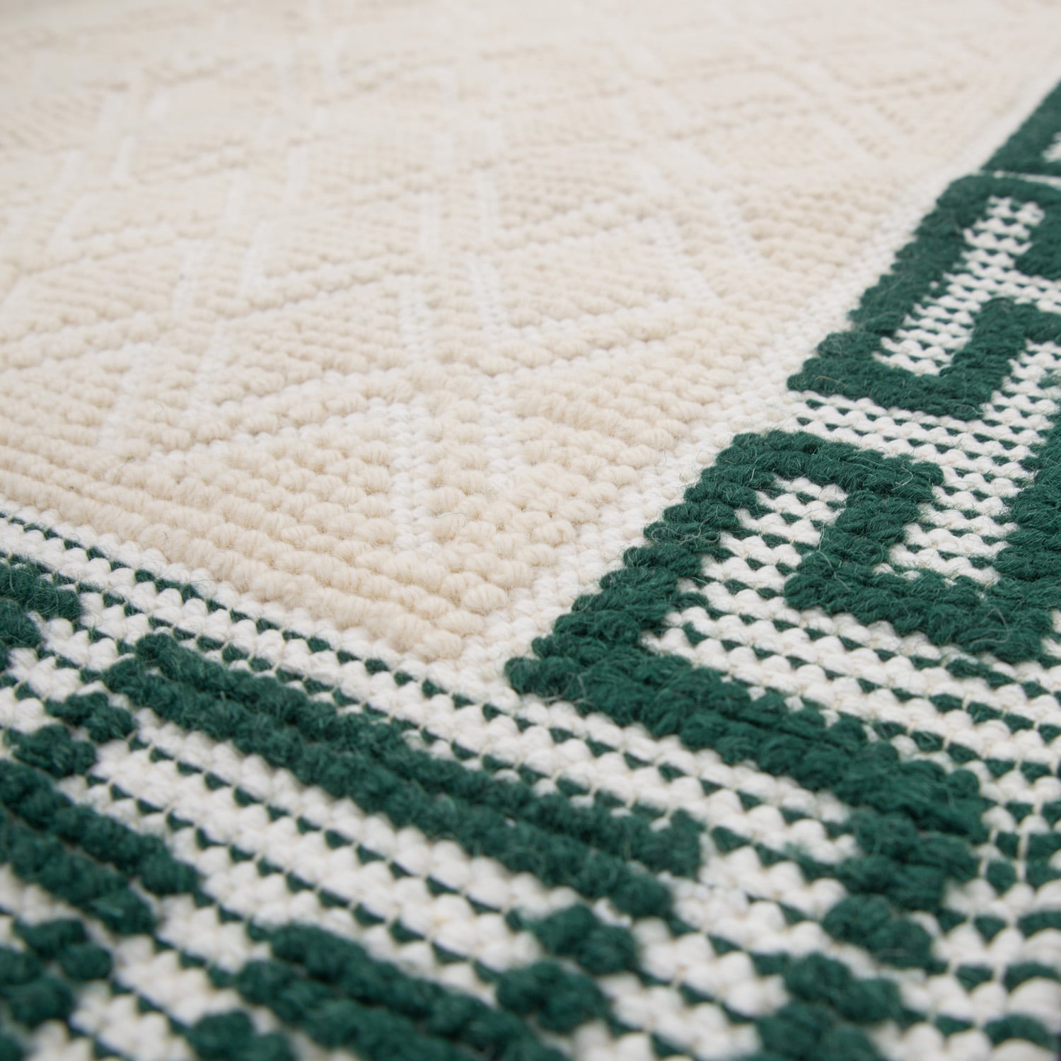 Wool Rug Cream Greek Design 170x117cm