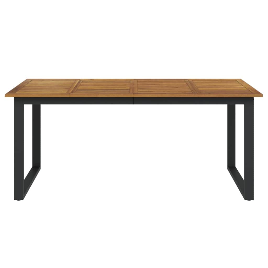 Rustic Charm: Solid Acacia Wood Garden Table with U-Shaped Legs