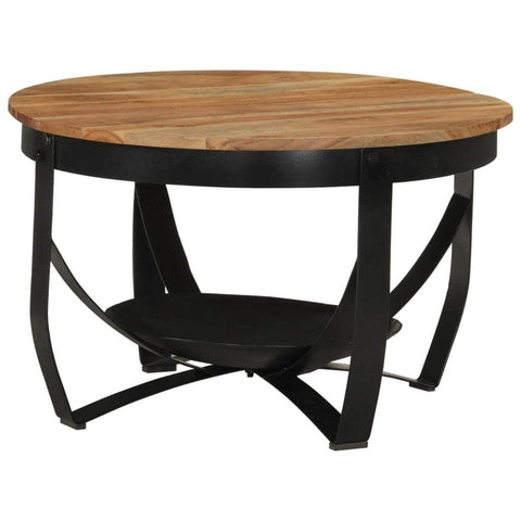 Rustic Fusion: Acacia Wood and Iron Coffee Table