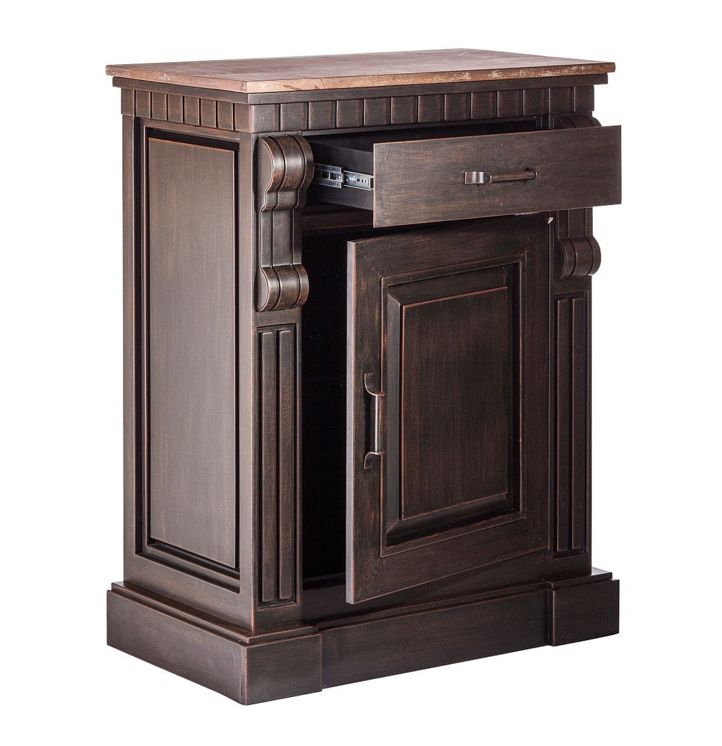 Rustic Iron Sideboard Buffet Cabinet with Ample Drawer Storage and Solid Wood Top