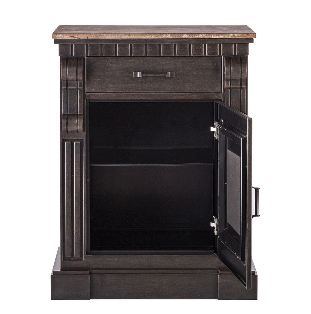 Rustic Iron Sideboard Buffet Cabinet with Ample Drawer Storage and Solid Wood Top