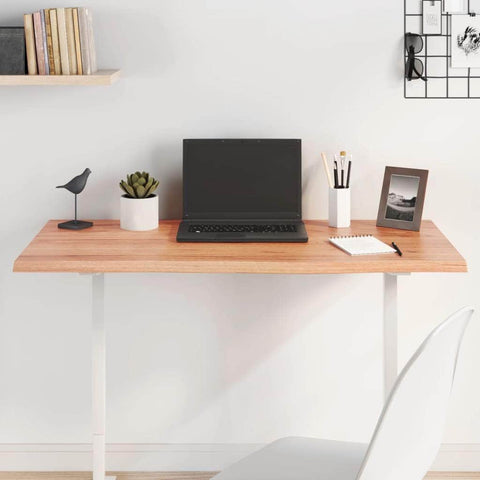 Rustic Radiance: Oak-Inspired Light Brown Treated Solid Wood Table Top