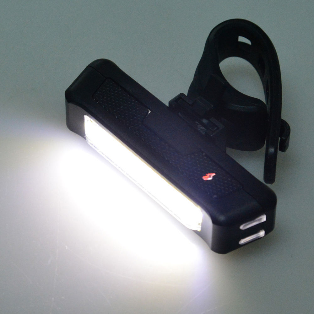 Set Usb Rechargeable Led Bike Front Light & Rear Tail Wide Beam