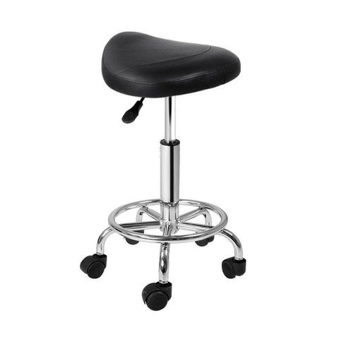 Salon Stool Saddle Swivel Chair Black