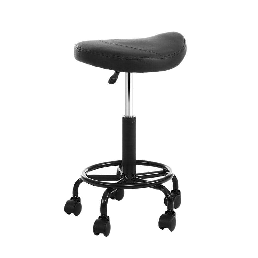 Saddle Stool Salon Chair Black Swivel Beauty Barber Hairdressing Gas Lift