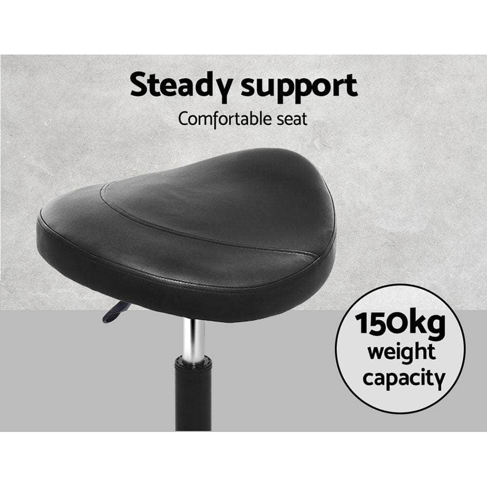 Saddle Stool Salon Chair Black Swivel Beauty Barber Hairdressing Gas Lift