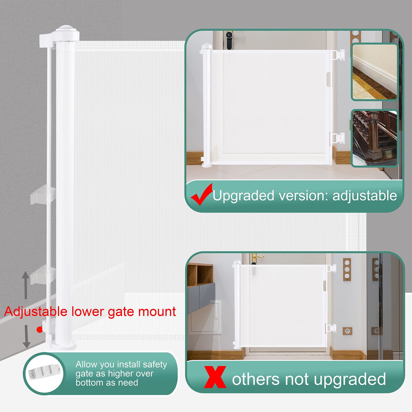 SafeGuard 1.5M Retractable Pet Gate for Indoor-Outdoor Security