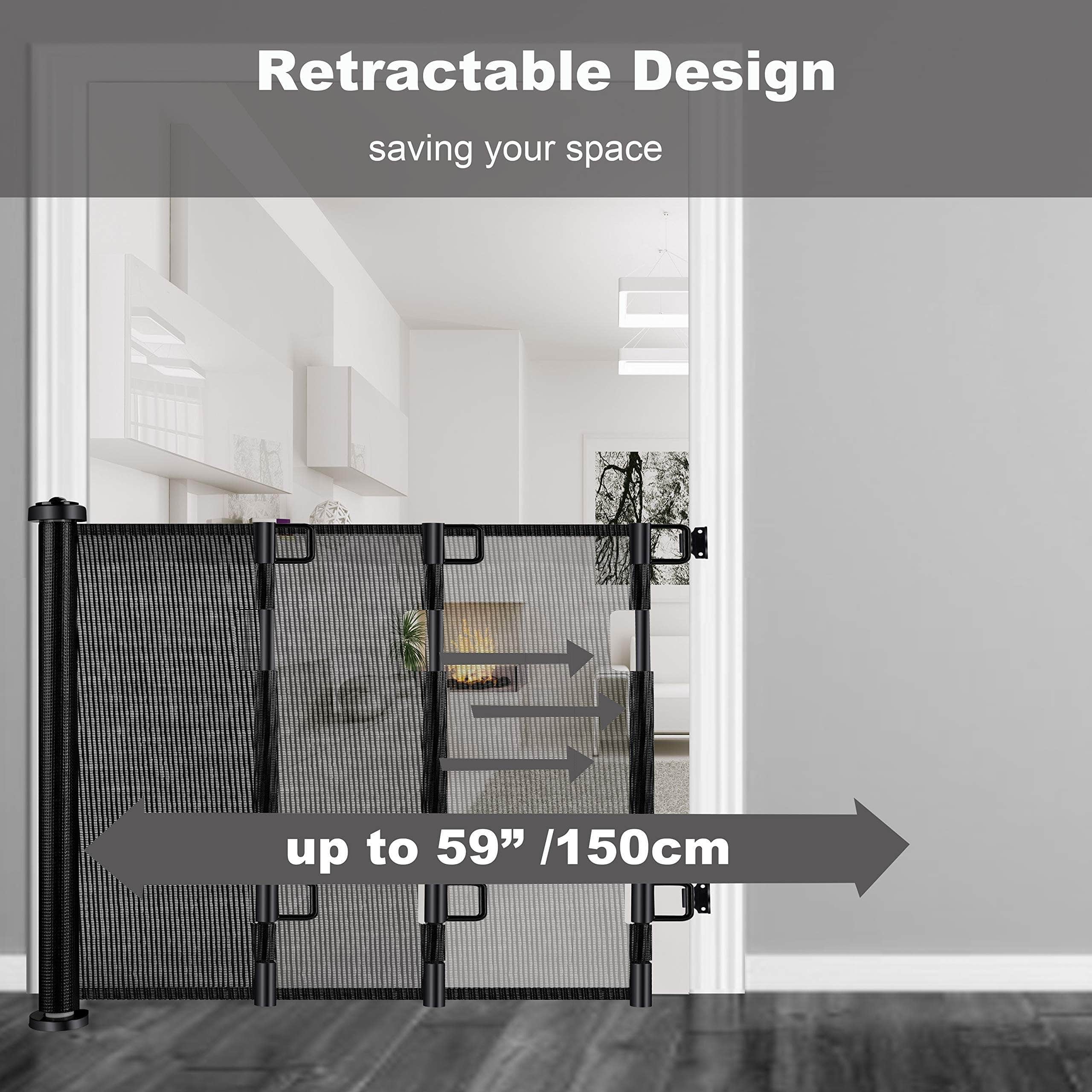SafeGuard 1.5M Retractable Pet Gate for Indoor-Outdoor Security