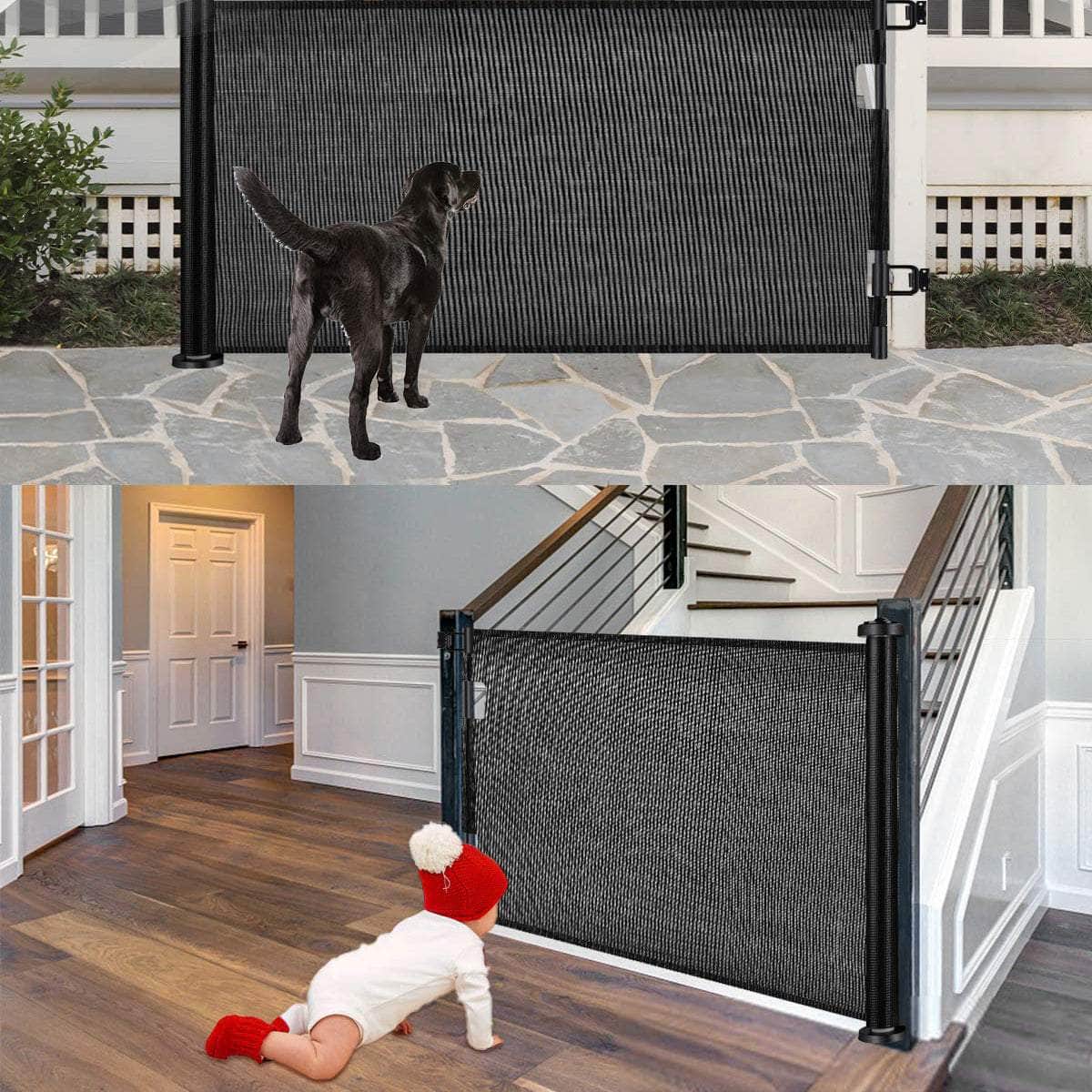 SafeGuard 1.5M Retractable Pet Gate for Indoor-Outdoor Security
