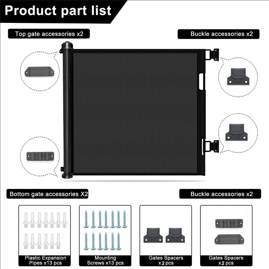 SafeGuard 1.5M Retractable Pet Gate for Indoor-Outdoor Security