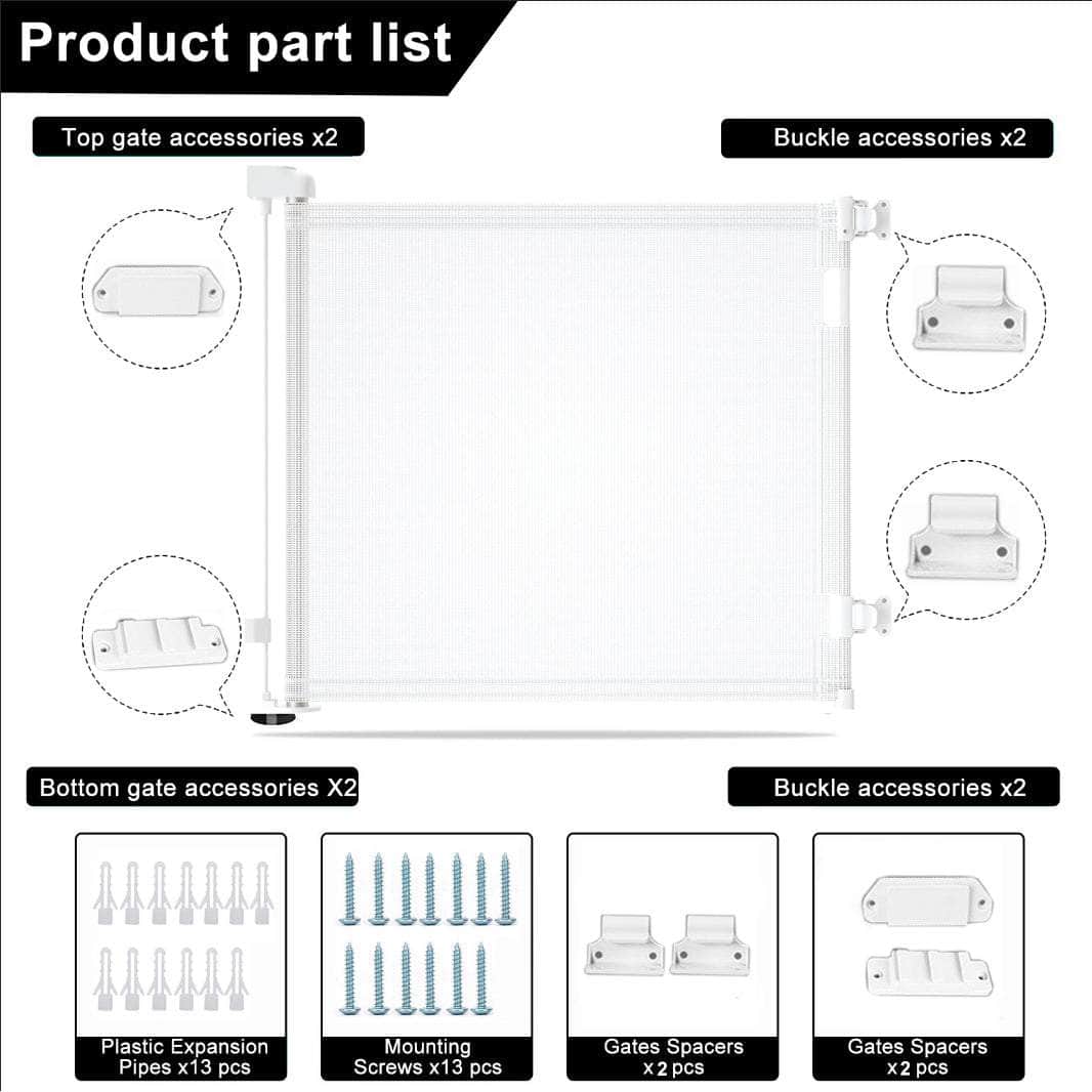 SafeGuard 1.5M Retractable Pet Gate for Indoor-Outdoor Security