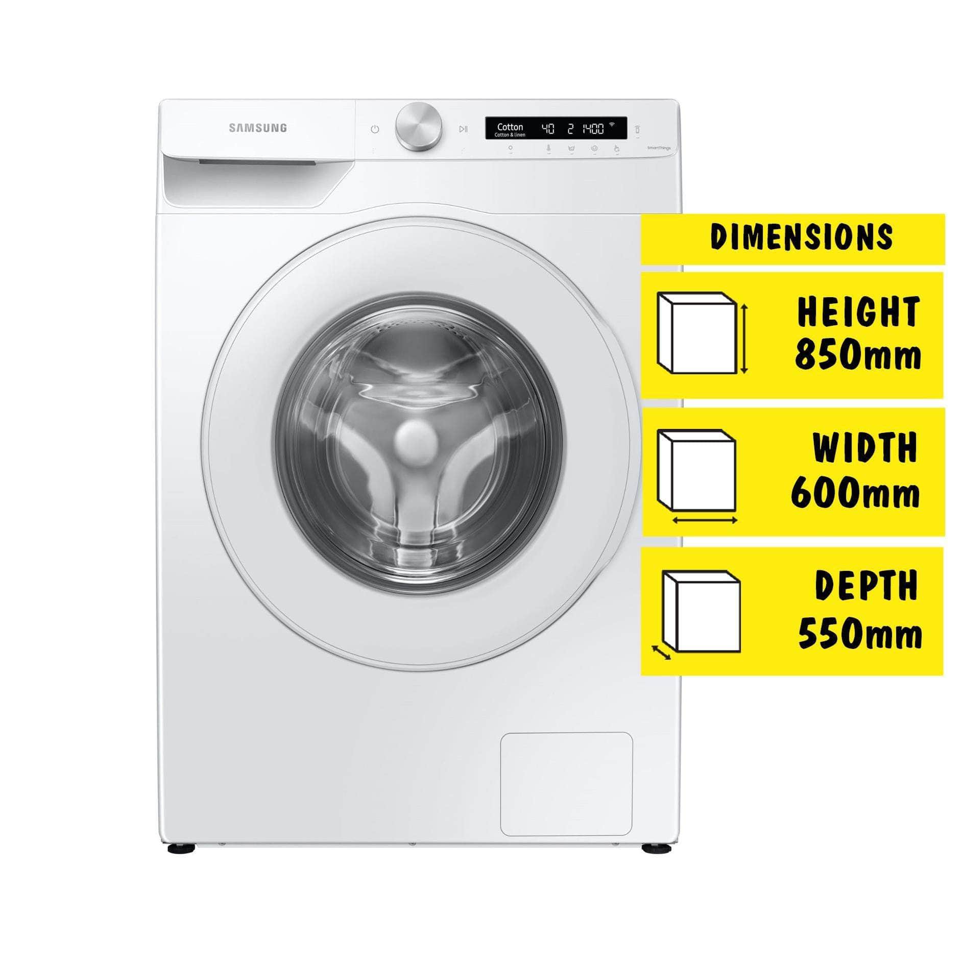 Samsung WW80T504DTW 8kg Front Load Washer (White)