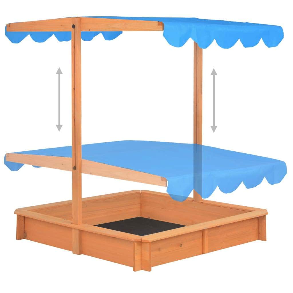 Sandbox with Adjustable Roof Wood  Blue