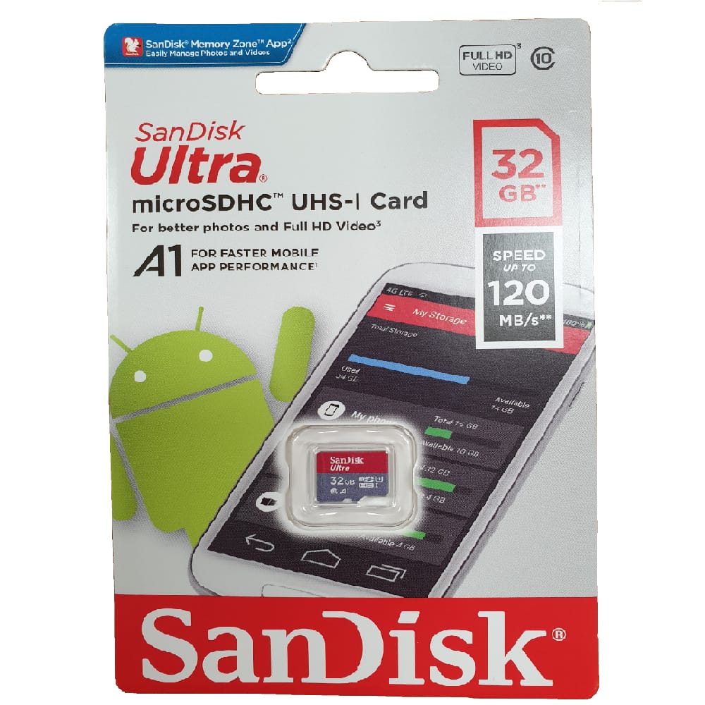 Memory Cards - Micro Sdhc Ultra Uhs-I Class 10 , A1, 120Mb/S No Adapter