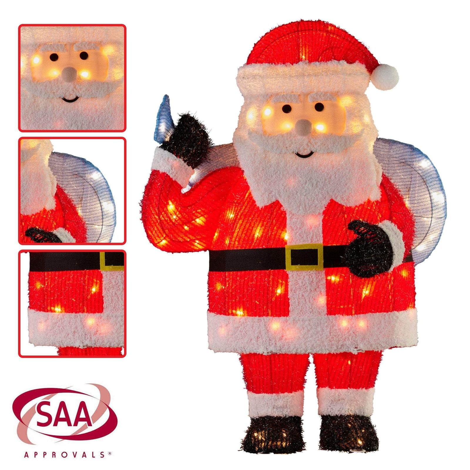 81cm Christmas Santa Display with Lights - 81Cm