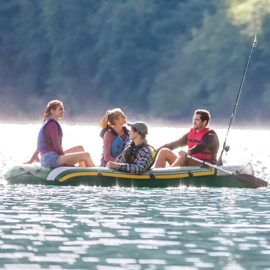 Seahawk 4 Inflatable Boat Set 4-Person Fishing Raft Oars Pump - photo 6