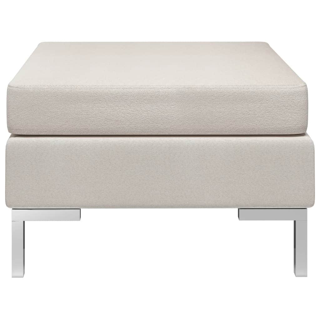 Sectional Footrest with Cushion Farbic Cream