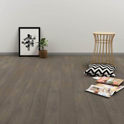 Self-adhesive Flooring Planks 4.46 mÂ² 3 mm PVC Grey and Brown