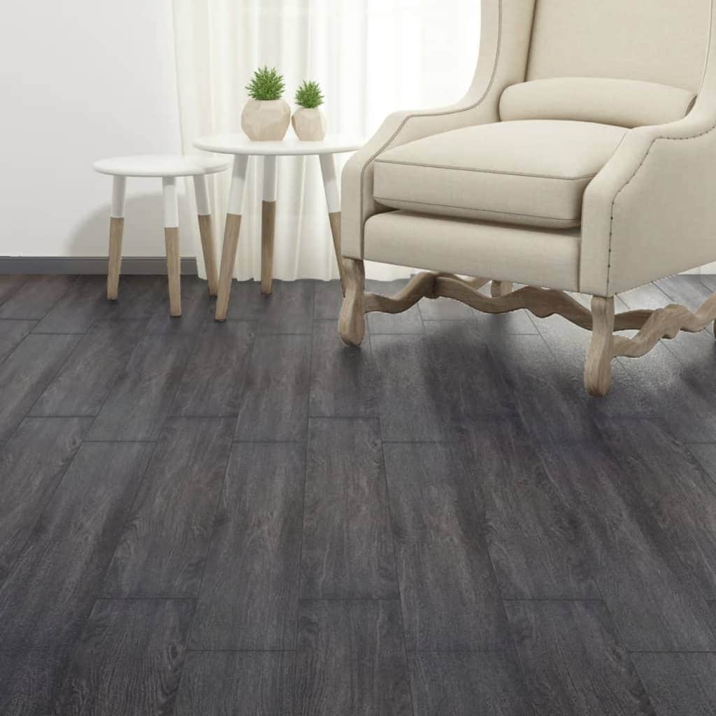 Self-adhesive PVC Flooring Planks 5.02 mÂ² 2 mm Black and White