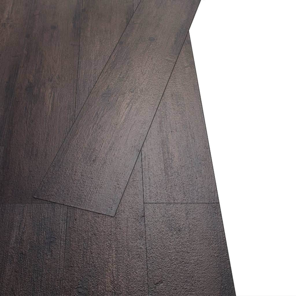Self-adhesive PVC Flooring Planks 5.02 mÂ² 2 mm Dark Brown