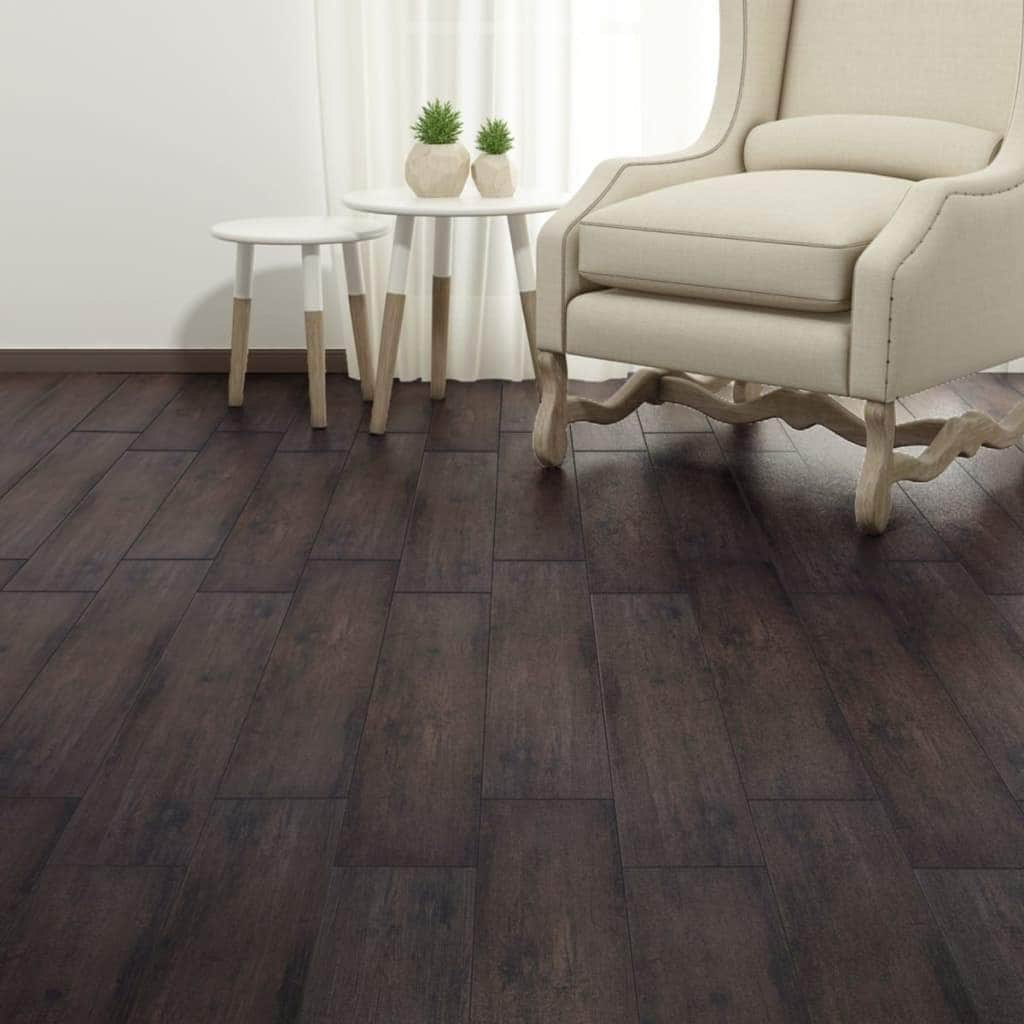 Self-adhesive PVC Flooring Planks 5.02 mÂ² 2 mm Dark Brown